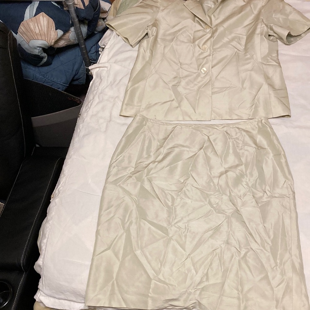 Travis Ayers Cream Skirt Set